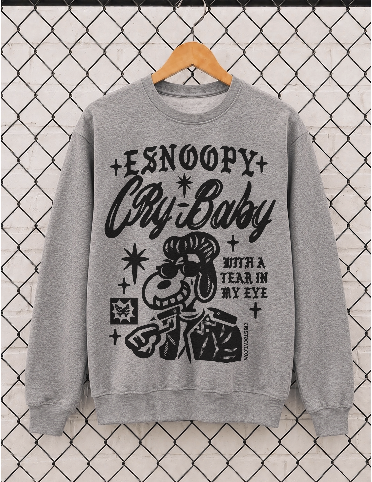 Crybaby ESnoopy Grey crewneck Sweater