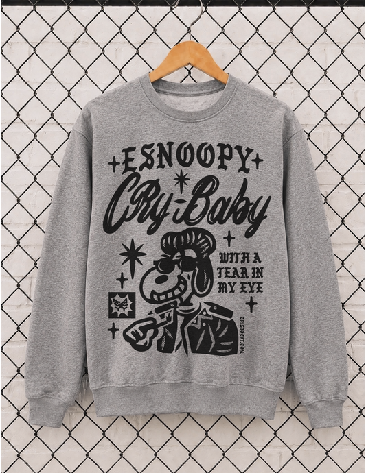 Crybaby ESnoopy Grey crewneck Sweater