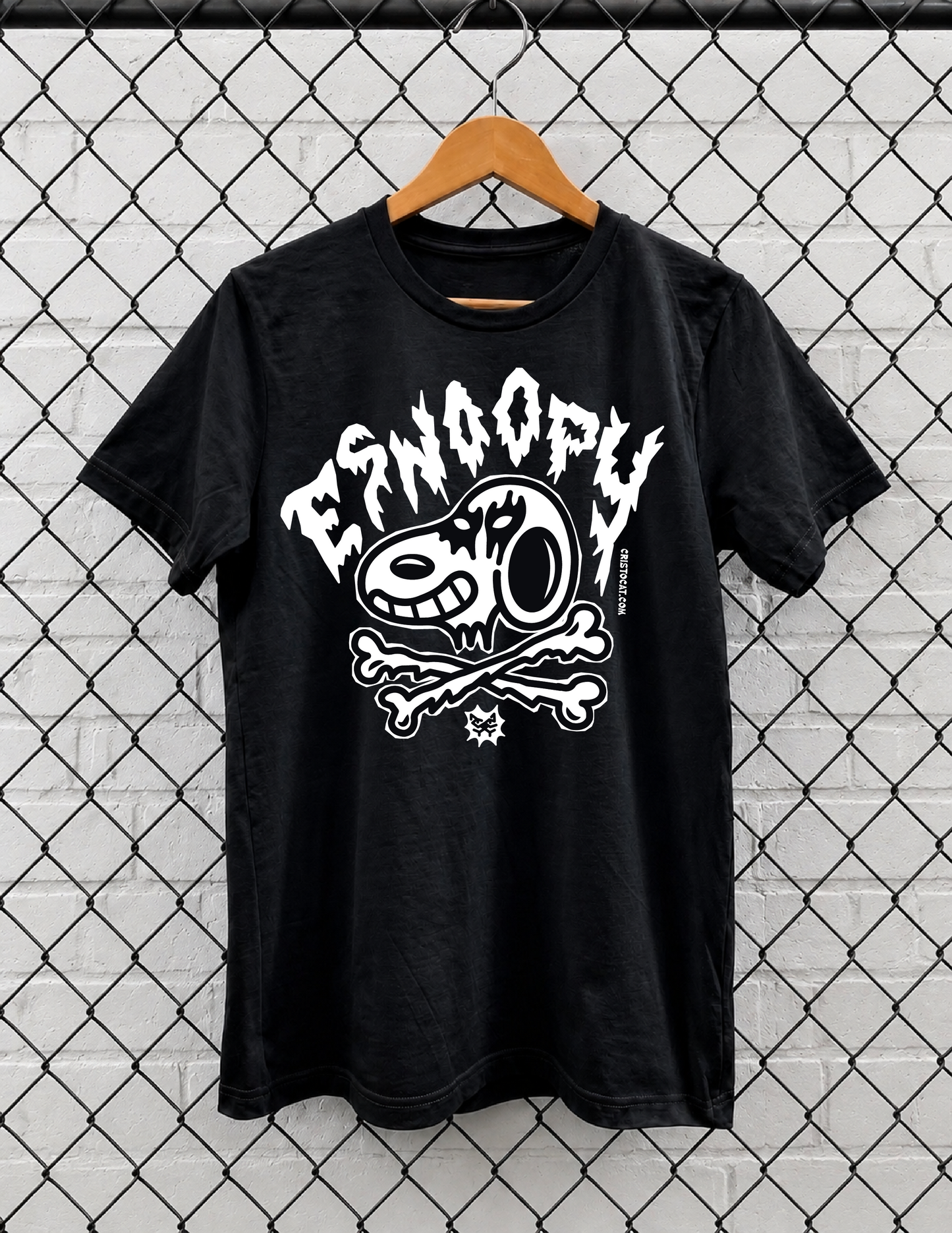 Metal ESnoopy  Black T-SHIRT