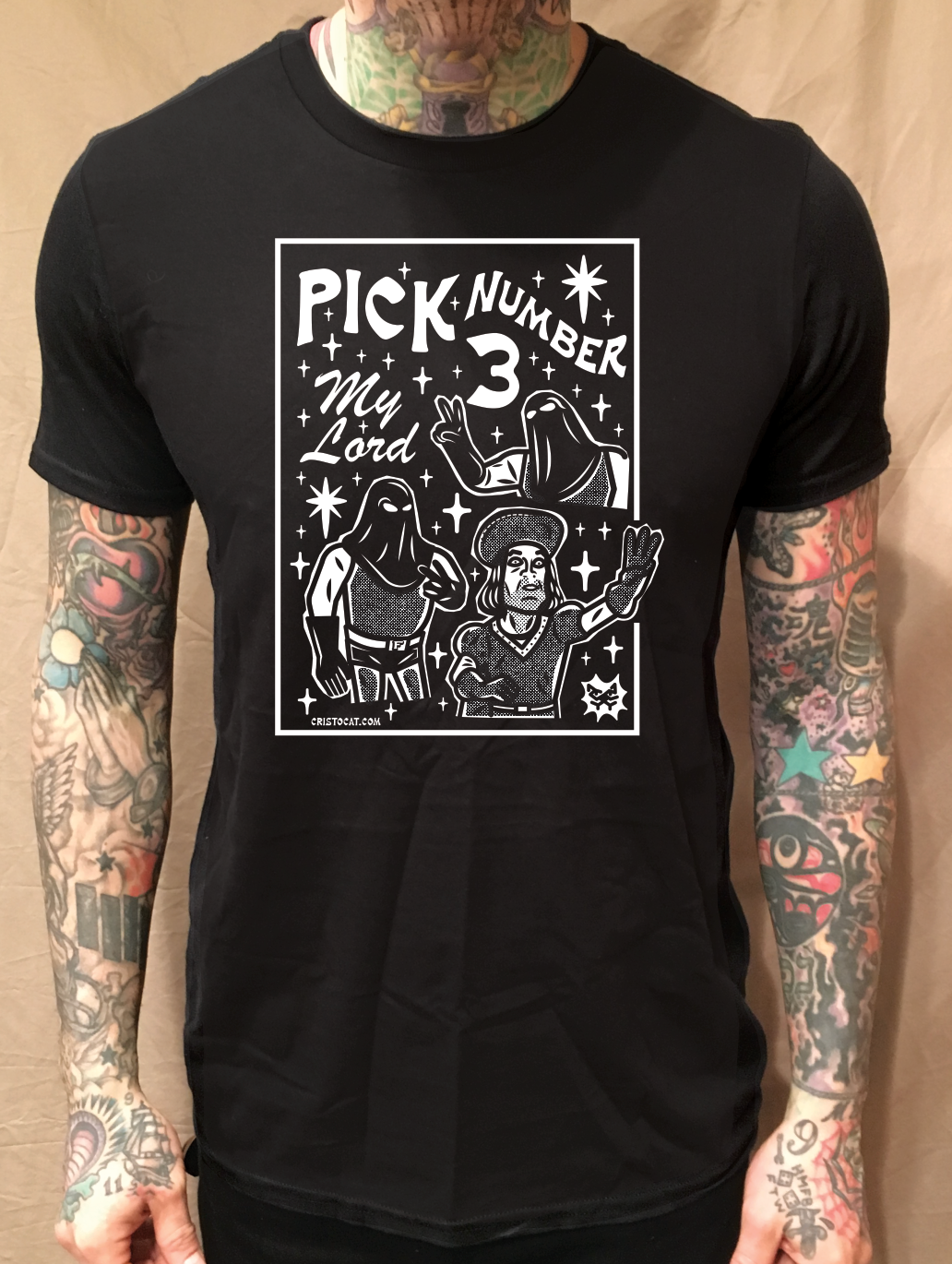 PICK 3 MY LORD BLACK T-SHIRT | cristocatofficial