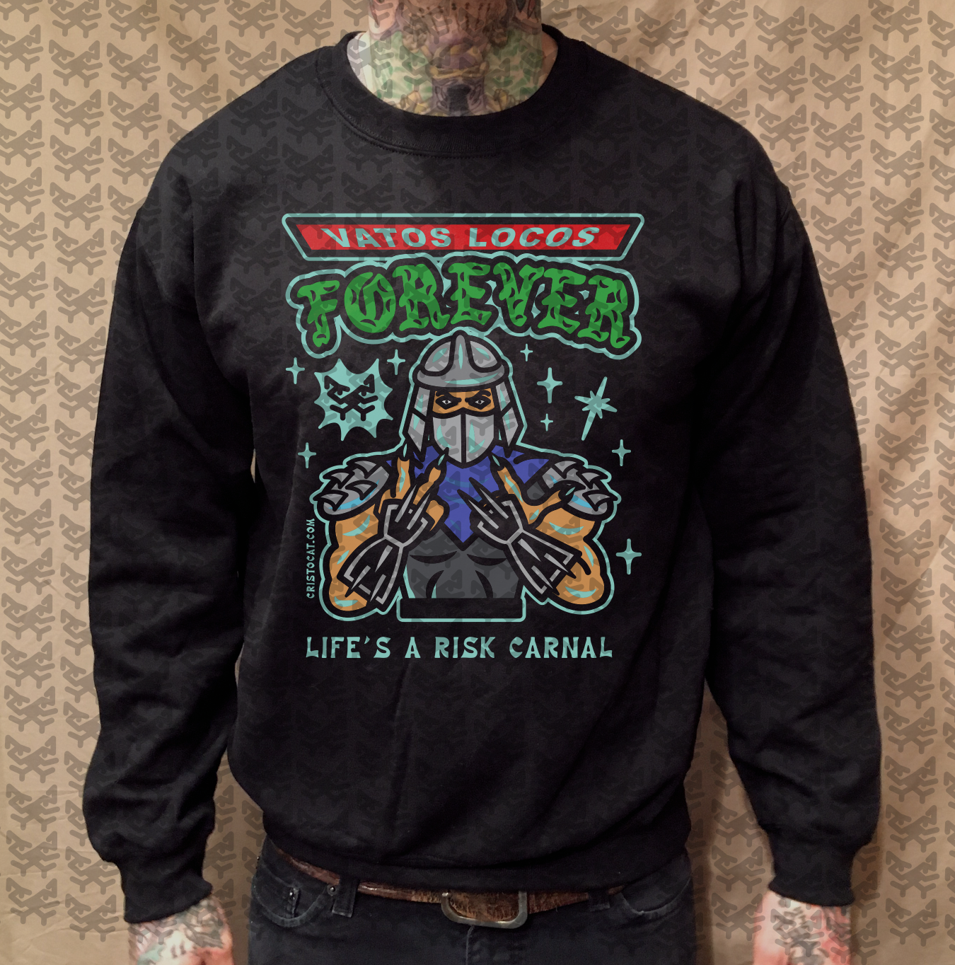 SHREDDER TMNTBLACK CREWNECK SWEATER