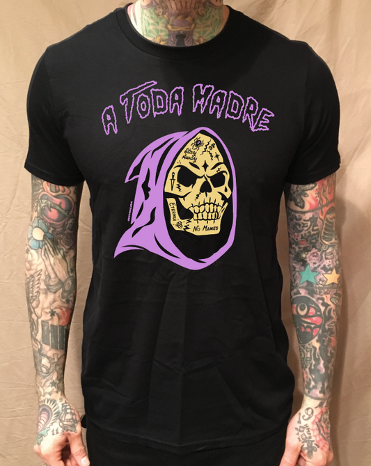 SKELETOR A TODA MADRE BLACK T-SHIRT