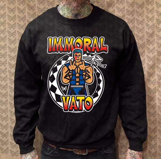 IMMORAL VATO SUBZERO BLACK CREWNECK SWEATER