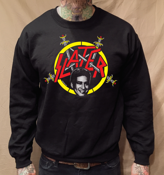 SAVED BY SLATER BLACK CREWNECK SWEATER