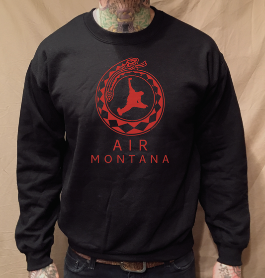 AIR MONTANA SNAKE BLACK CREWNECK SWEATER