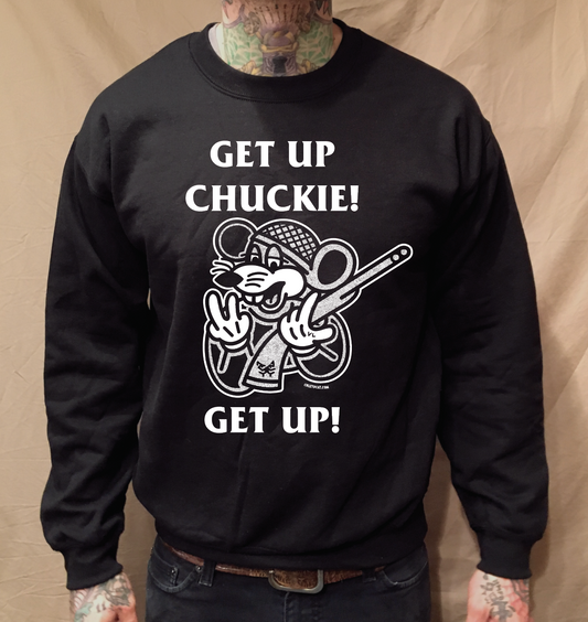 CHUCKIE MOUSE HAIRNET BLACK CREWNECK SWEATER