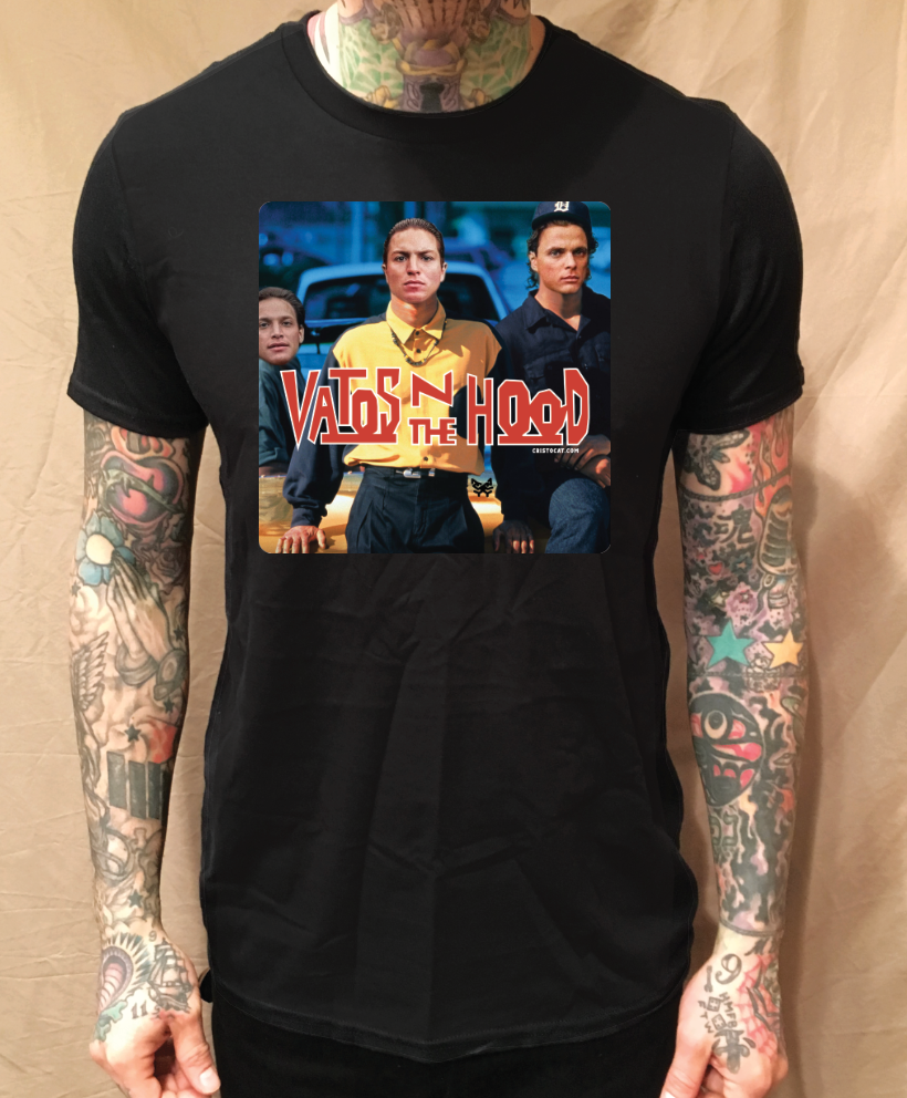 VATOS N THE HOOD BLACK T-SHIRT