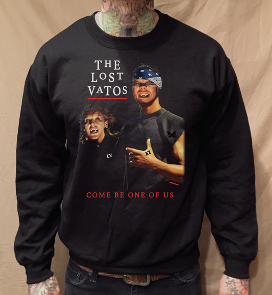 COME BE ONE OF US BLACK CREWNECK SWEATER