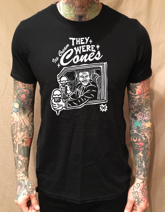 ICE CREAM CONES BLACK T-SHIRT