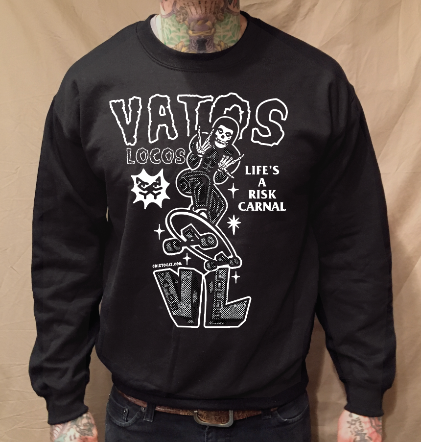 MISFITS SKATE OR DIE BLACK CREWNECK SWEATER
