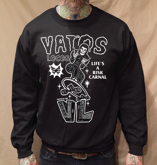 MISFITS SKATE OR DIE BLACK CREWNECK SWEATER