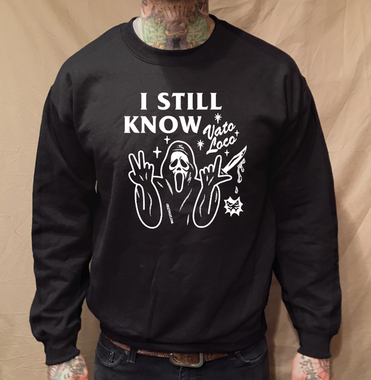 I KNOW WHAT YOU DID VL BLACK CREWNECK SWEATER