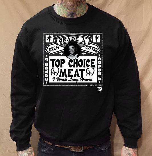 GRADE A CERVEZA BLACK CREWNECK SWEATER