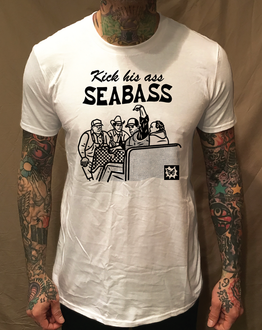 KICK HIS ASS SEABASS WHITE T-SHIRT