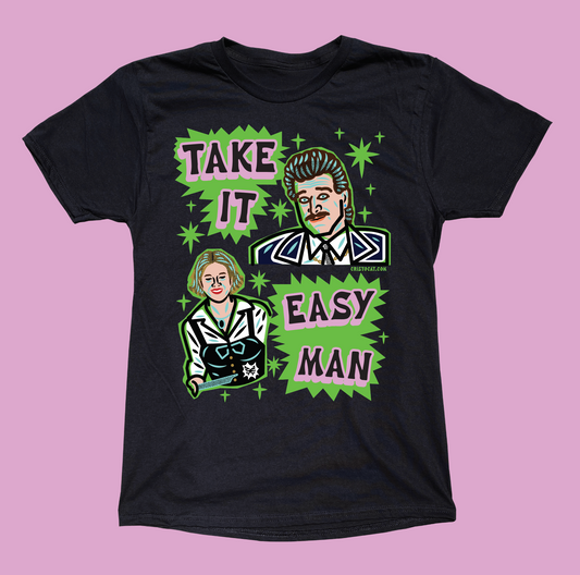 TAKE IT EASY MAN BLACK T-SHIRT