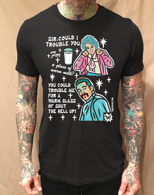WARM GLASS OF MILK BLACK T-SHIRT