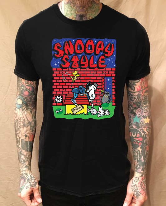 SNOOPY SNOOP BLACK T-SHIRT