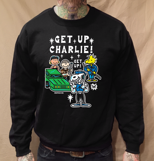GET UP CHARLIE BLACK CREWNECK SWEATER