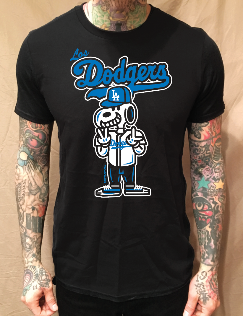 SNOOPY BASEBALL BLACK T-SHIRT