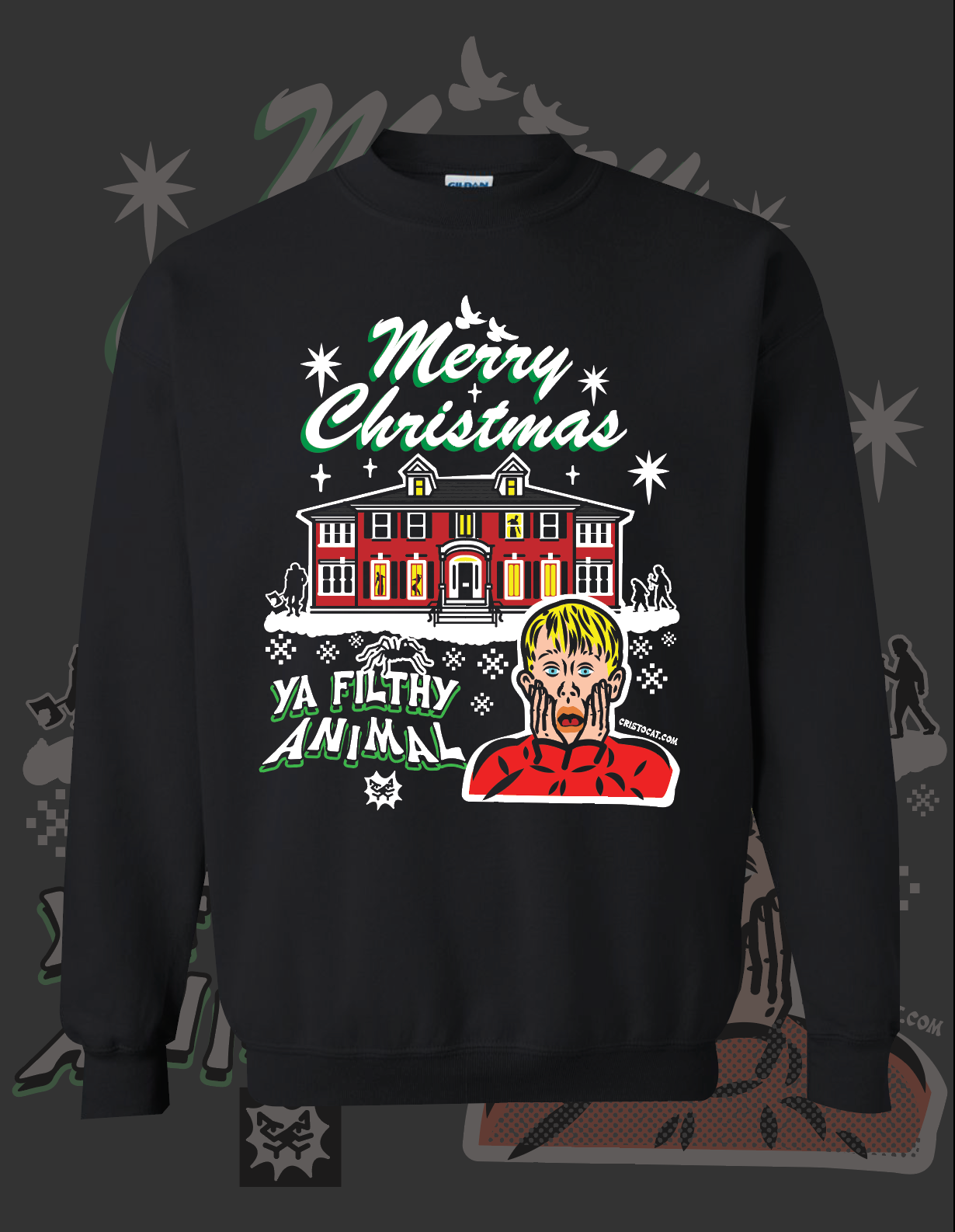 HOME ALONE HOUSE BLACK CREWNECK SWEATER