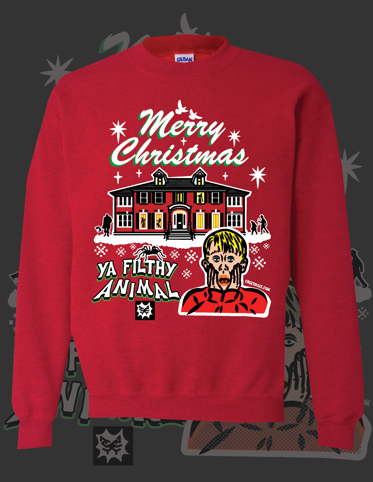 HOME ALONE HOUSE RED CREWNECK SWEATER