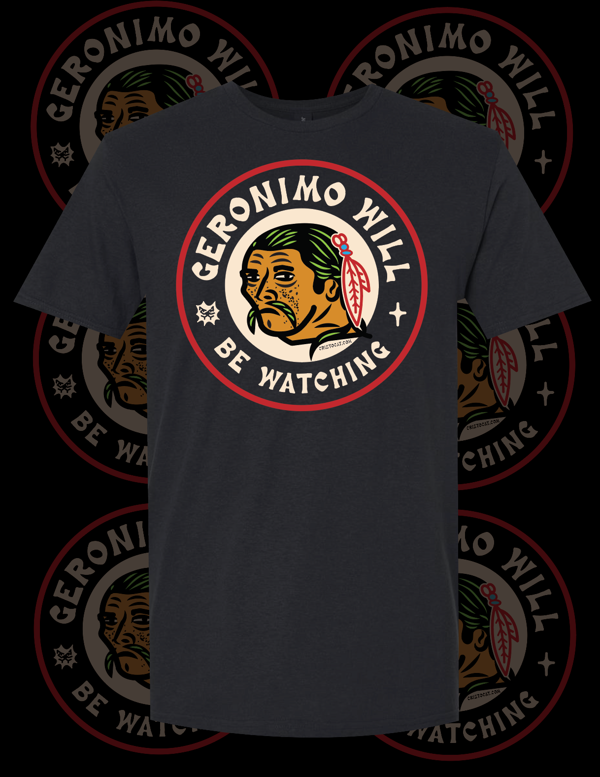 GERONIMO HAWKS BLACK T-SHIRT