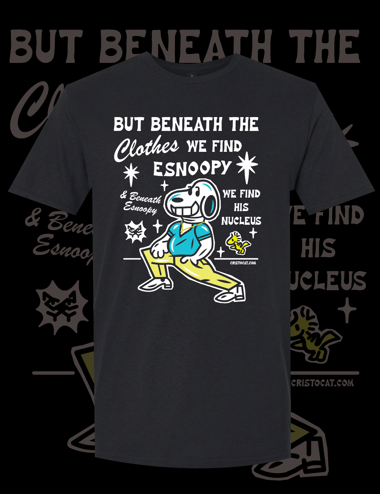 ESNOOPY NUCLEUS BLACK T-SHIRT