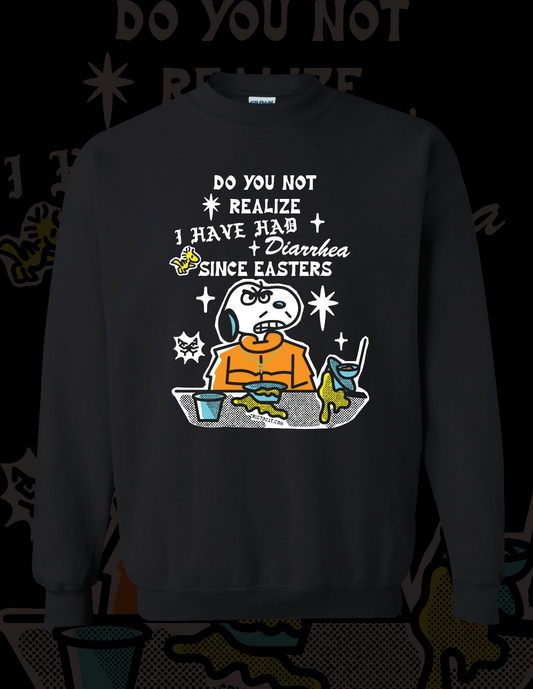 SNOOPY EASTERS  BLACK CREWNECK SWEATER