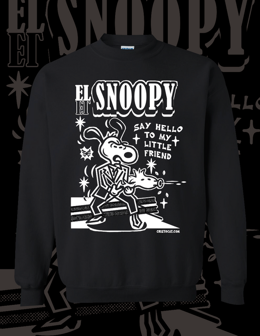 SCARFACE SNOOPY BLACK CREWNECK SWEATER