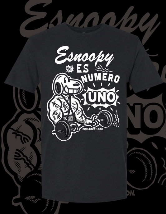 ESNOOPY NUMERO UNO BLACK T-SHIRT
