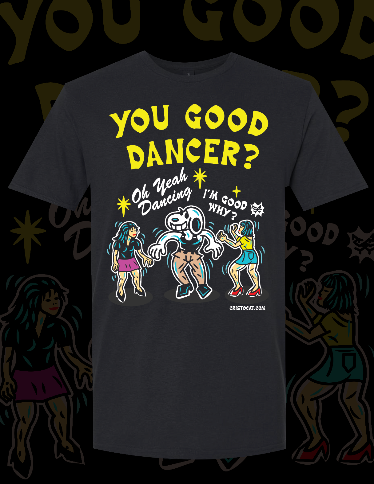 DANCING SNOOPY KICKBOXER BLACK T-SHIRT