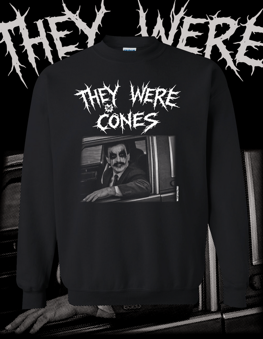 BLACK METAL CONES BLACK CREWNECK SWEATER - cristocatofficial