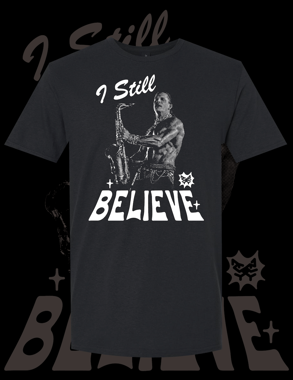 SAX MAN BLACK T-SHIRT - cristocatofficial