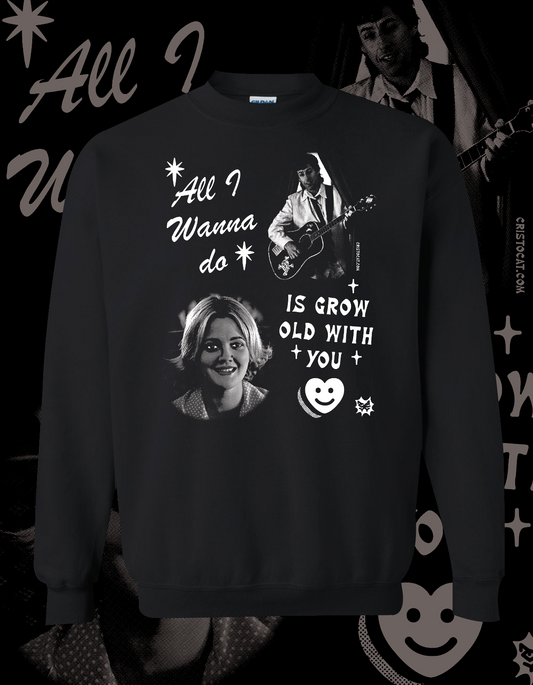 JULIA SONG BLACK CREWNECK SWEATER - cristocatofficial