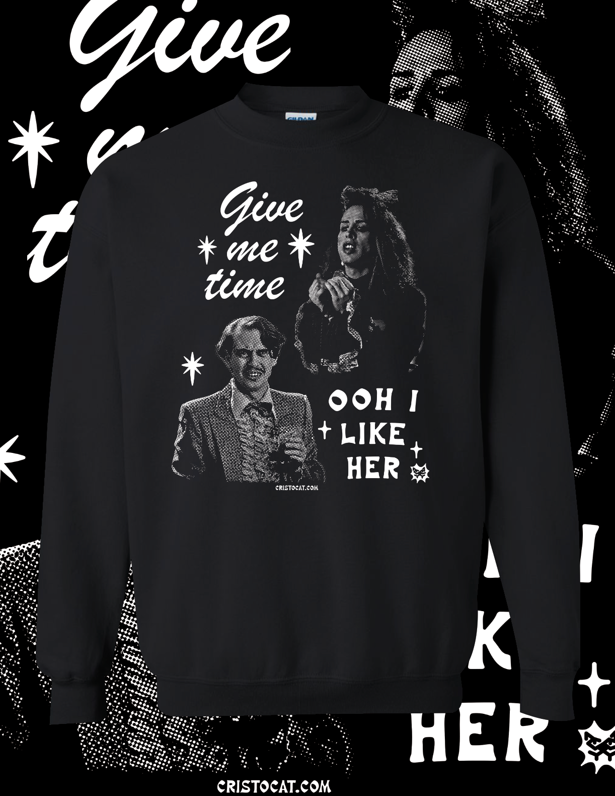 DO YOU REALLY WANNA HURT ME BLACK CREWNECK SWEATER - cristocatofficial