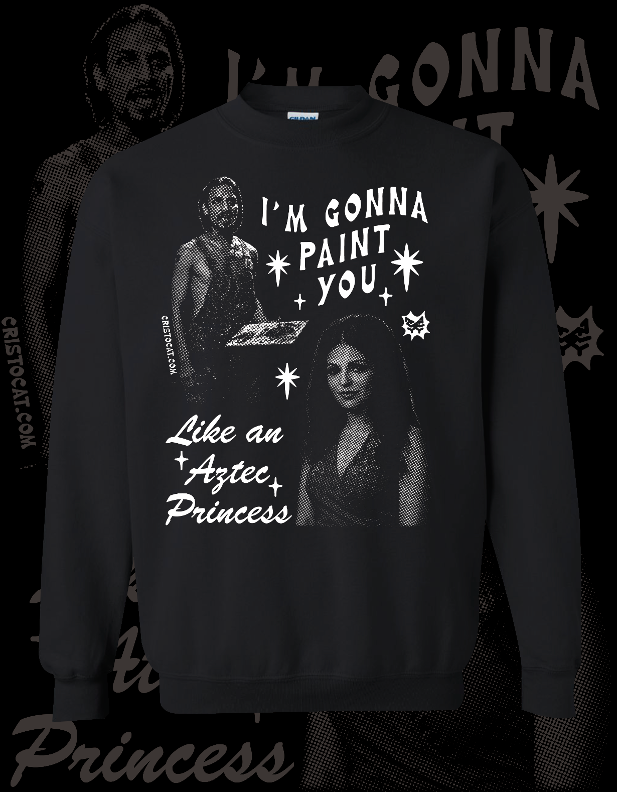 I'M GONNA PAINT YOU black crewneck - cristocatofficial