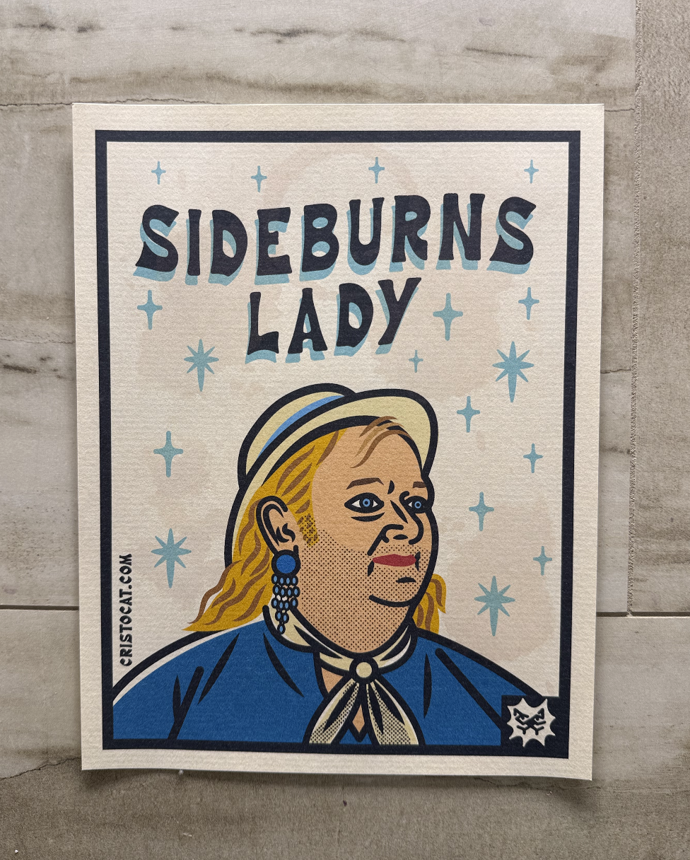 SIDEBURN LADY 8.5X11 PRINT