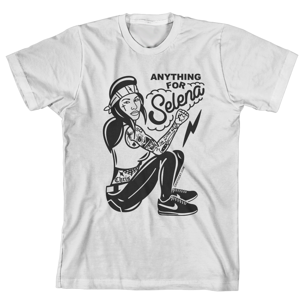 ANYTHING 4 SELENA WHITE TEE - cristocatofficial