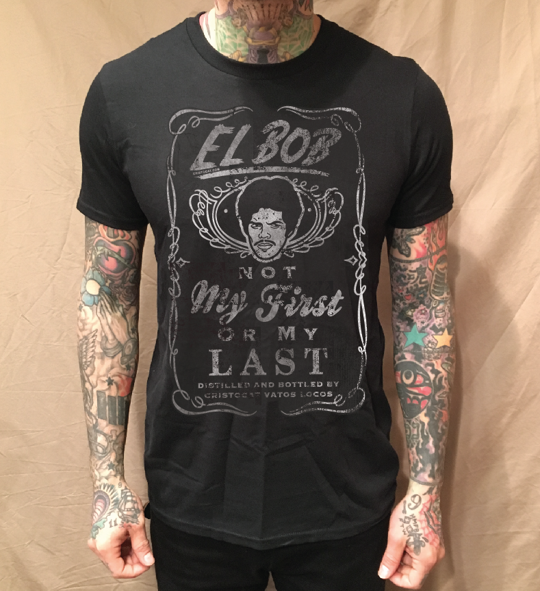 BOB CERVEZA ON BLACK TEE - cristocatofficial