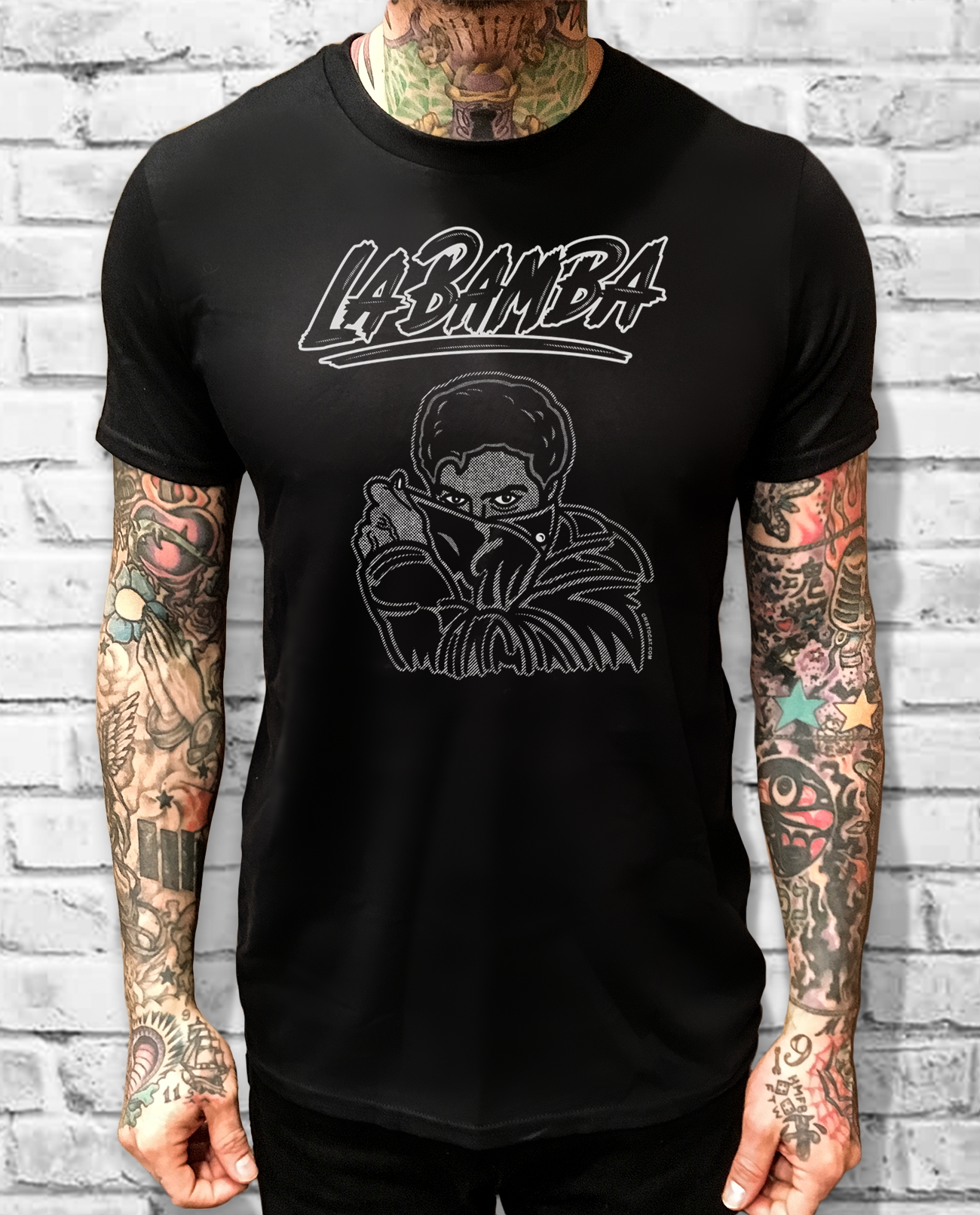 TEXTURED PEEKING BOB BLACK TEE - cristocatofficial