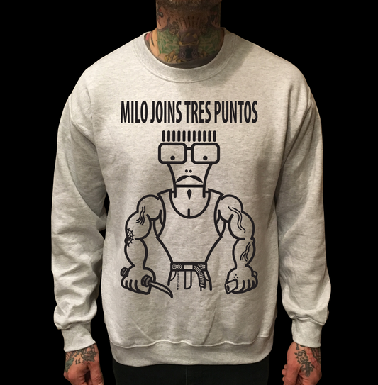 TRES PUNTOS MILO GREY CREWNECK SWEATER