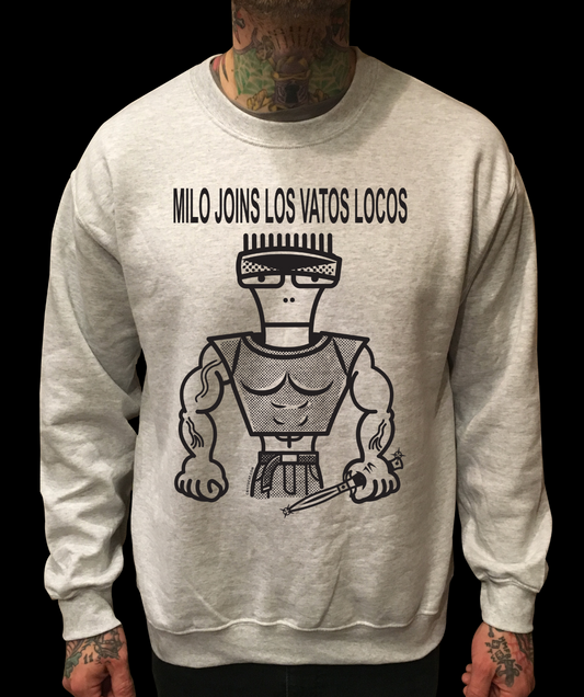 MILO VATOS LOCOS GREY CREWNECK SWEATER