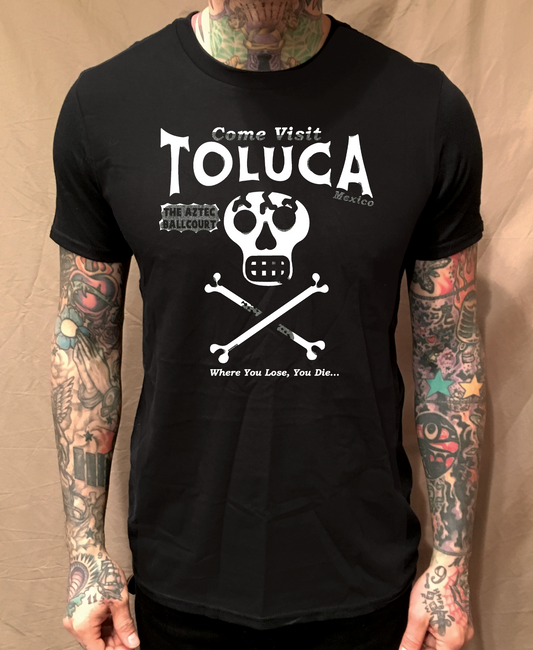 TOLUCA AZTEC BALLCOURT BLACK TEE