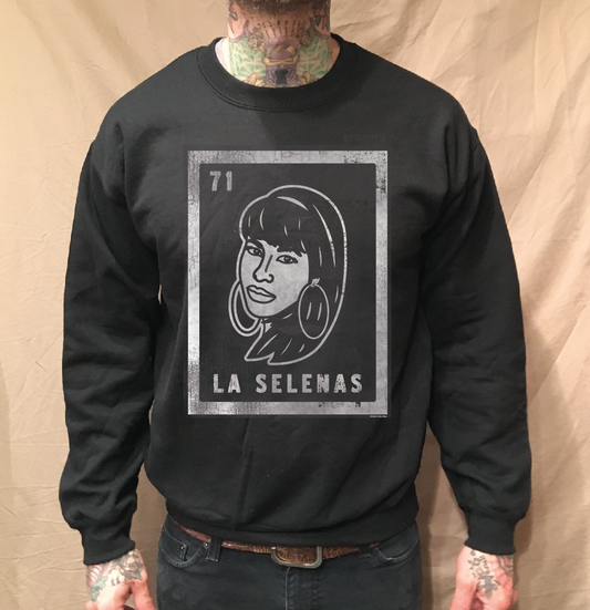 SELENAS LOTERIA BLACK CREWNECK SWEATER - cristocatofficial