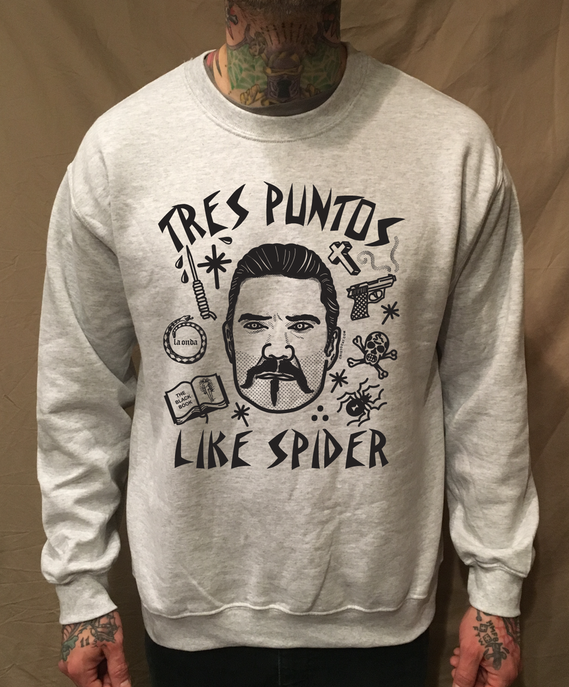 TRES PUNTOS LIKE SPIDER GREY SWEATER - cristocatofficial