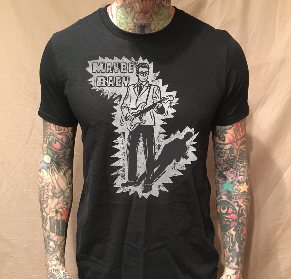 MAYBE BABY ON BLK TEE - cristocatofficial