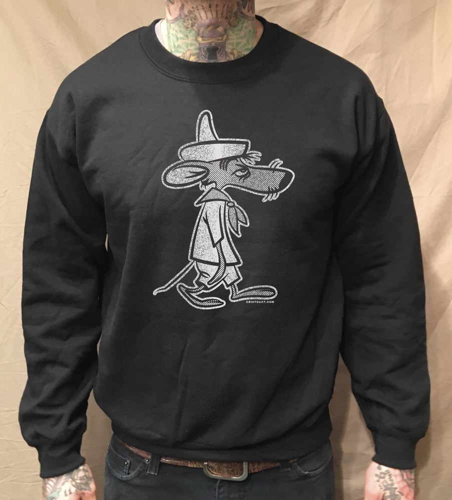 SLOWPOKE BLACK CREWNECK SWEATER - cristocatofficial