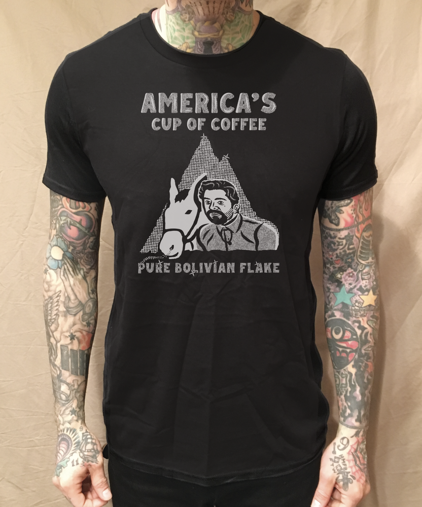 CARLOS COFFEE 1 COLOR ON BLACK TEE - cristocatofficial