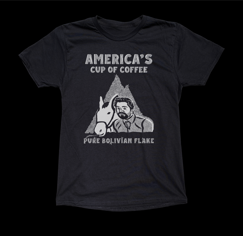 CARLOS COFFEE 1 COLOR ON BLACK TEE - cristocatofficial