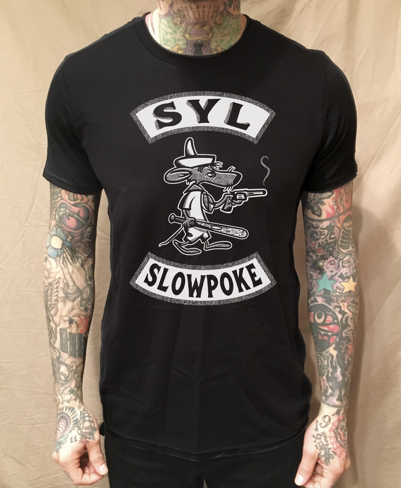 SLOWPOKE SLUGGER BLACK TEE - cristocatofficial